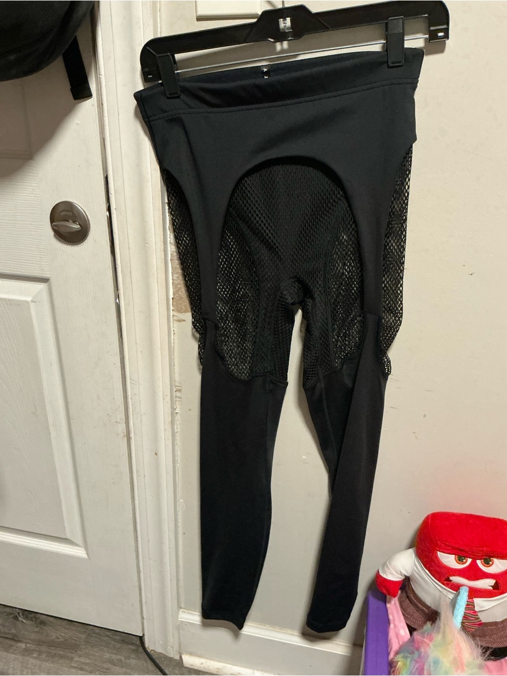 Savage X Fenty Black Mesh-Panel High-Rise Leggings